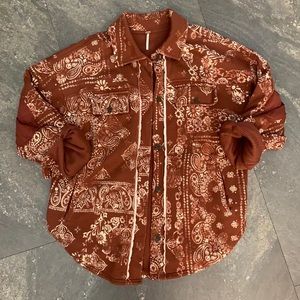 Free People Bandana Print Ruby Jacket Thermal S